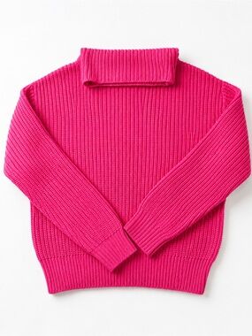 Aritzia Wilfred Women's Fuchsia Turtleneck Merino Wool Sweater